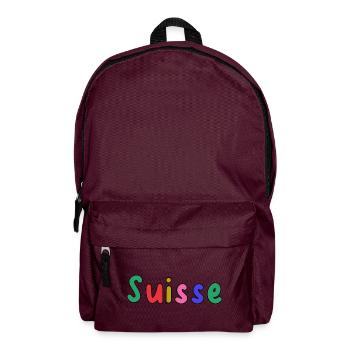 SUISSE. PAYS. GENEVE. HUMOUR. DRAPEAU - Sac à dos - bordeaux  - Devant