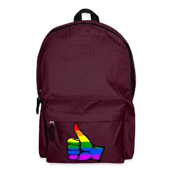 Regenbogenfarbe Flagge Hand alles klar Symbol - Rucksack - Burgunderrot - Vorne