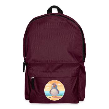 Kuckuck Karikatur Yoga Strand Sommer Illustration - Rucksack - Burgunderrot - Vorne