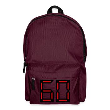 60. 60 JAHRE. 60-JÄHRIGES JUBILÄUM. 60. GEBURTSTAG. - Rucksack - Burgunderrot - Vorne