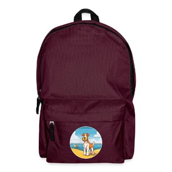 draht foxterrier hunderasse cartoon kawaii clipart - Rucksack - Burgunderrot - Vorne