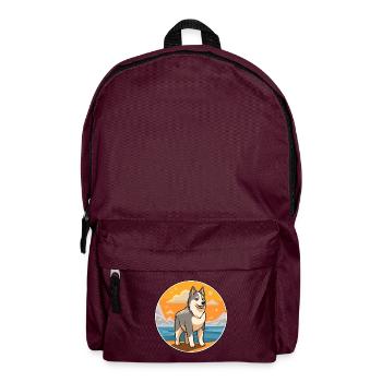 Sibirisch Laika Hund Rasse Cartoon Kawaii Clipart - Rucksack - Burgunderrot - Vorne