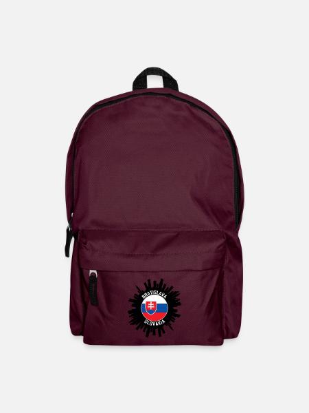 Bratislava Skyline Slowakei Flagge Reisesouvenir - Rucksack - Burgunderrot
