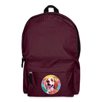 Clumber Spaniel Hund Rasse Bunte Karikatur Waterco - Rucksack - Burgunderrot - Vorne