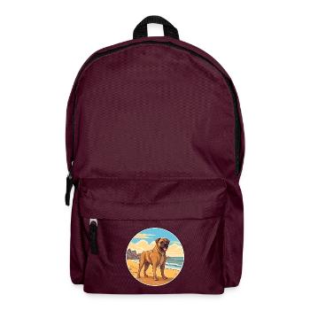 Perro de Presa Canario Hunderasse Cartoon Kawaii - Rucksack - Burgunderrot - Vorne