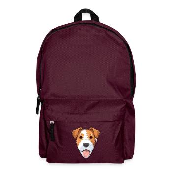Draht Foxterrier Hunderasse Aquarell Karikatur Kawa - Rucksack - Burgunderrot - Vorne