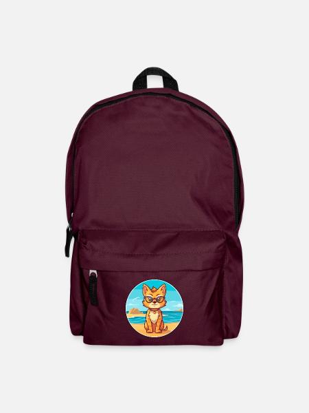 Luchs Aquarell Cartoon Kawaii Clipart Tier - Rucksack - Burgunderrot