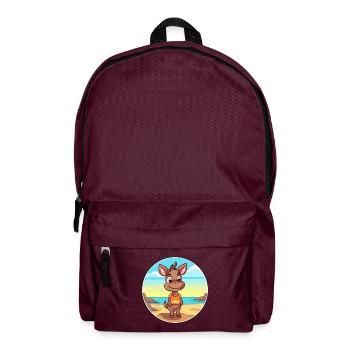 Bongo Aquarell Cartoon Kawaii Clipart Tier - Rucksack - Burgunderrot - Vorne