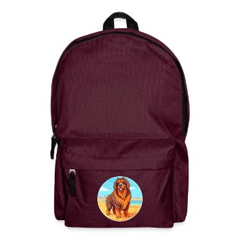 Tibetischer Mastiff Hund Rasse Cartoon Kawaii Clipart - Rucksack - Burgunderrot - Vorne