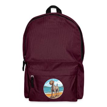 Irischer Wolfshund Hund Rasse Cartoon Kawaii Clipart - Rucksack - Burgunderrot - Vorne