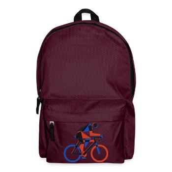 Bauhaus Geometric Cyclist Retro Risograph Art - Rucksack - Burgunderrot - Vorne