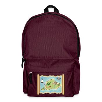 Pixel Art Schatzkarte mit verstecktem Schatz - Rucksack - Burgunderrot - Vorne