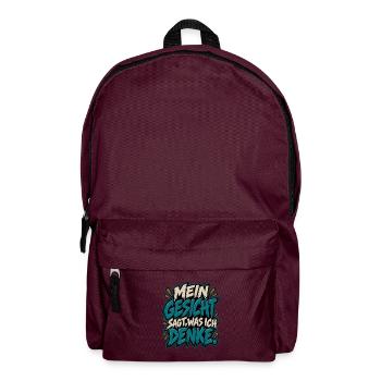 Mein Gesicht sagt, was ich denke - Rucksack - Burgunderrot - Vorne