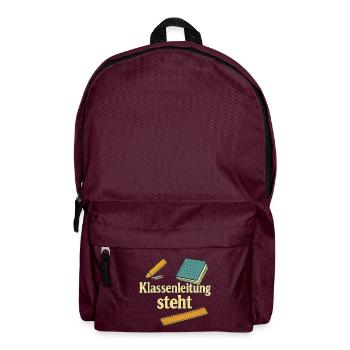 Geschenk für die erste eigene Klassenleitung - Rucksack - Burgunderrot - Vorne