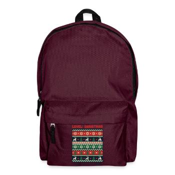 Level Christmas Pixel Hässlicher Pullover für Gamer - Rucksack - Burgunderrot - Vorne
