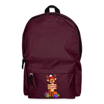 Rentier mit Geschenken - Rucksack - Burgunderrot - Vorne