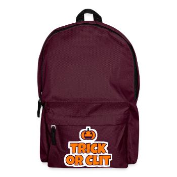 Trick or Clit Halloween Sticker - Rucksack - Burgunderrot - Vorne