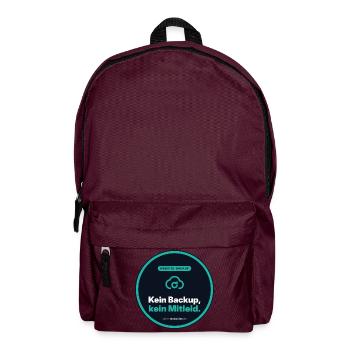 Kein Backup, Kein Mitleid. Admin Shirt - Rucksack - Burgunderrot - Vorne