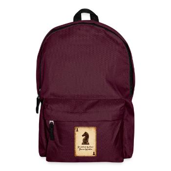 Schach Motivation Springer Strategie Erfolg Spruch - Rucksack - Burgunderrot - Vorne