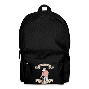 Aktiver Senior mit Rollator - Rucksack - Schwarz - Vorne