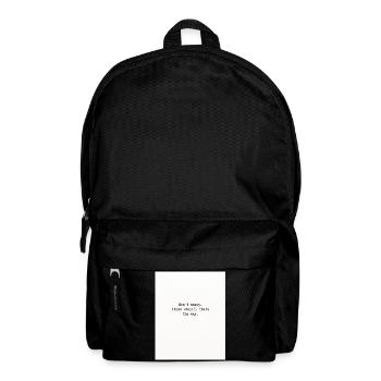 Think stupid - Rucksack - Schwarz - Vorne