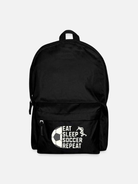 Eat. Sleep. Soccer. Repeat. – Für alle Fußballfans - Rucksack - Schwarz