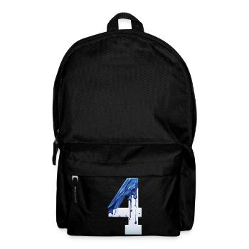 NR. 4 NUMMER 4 BLAU WEIß 4. GEBURTSTAG - Rucksack - Schwarz - Vorne