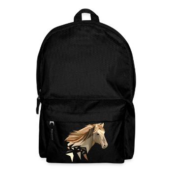 Pferd geometrisch low poly - Rucksack - Schwarz - Vorne