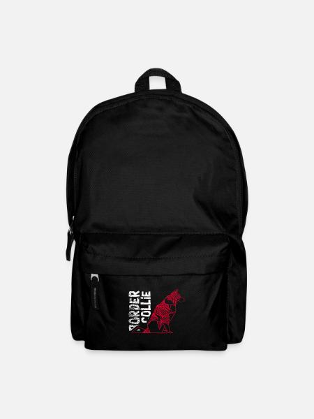 Geometrischer Border Collie Mathefan - Rucksack - Schwarz