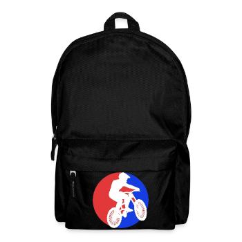 Mountainbiker auf Mountainbike - Rucksack - Schwarz - Vorne