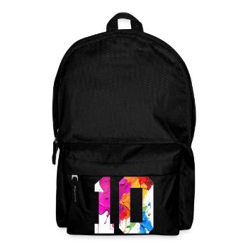FARBIG NUMMER 10 BUNT 10. GEBURTSTAG - Rucksack - Schwarz - Vorne