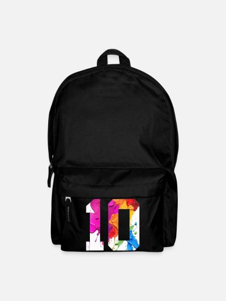 FARBIG NUMMER 10 BUNT 10. GEBURTSTAG - Rucksack - Schwarz