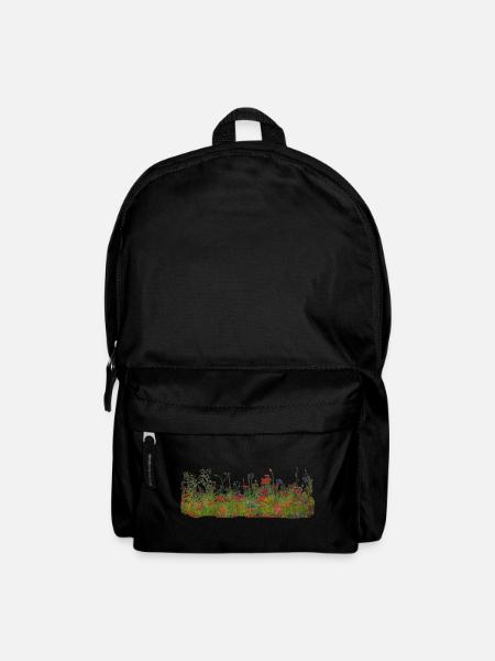 Wiesenwildblumen Musterdruck - Rucksack - Schwarz