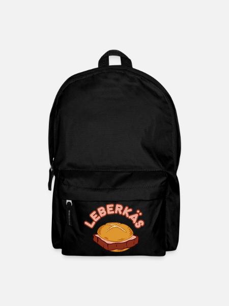 Leberkäs - Leberkas - Leberkäse-Semmel - bayerisch - Rucksack - Schwarz