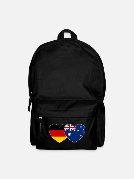Deutschland Australien Flagge Herz - Rucksack - Schwarz