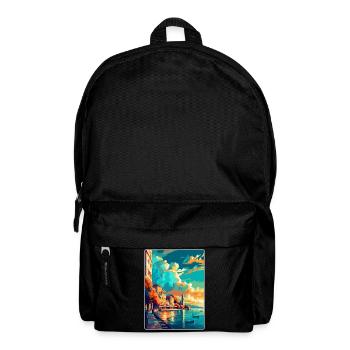 Thessalonique Grèce Affiche de voyage vintage souvenir - Sac à dos - noir - Devant