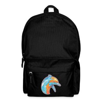 Delphin Bunte Aquarell-Tierillustration - Rucksack - Schwarz - Vorne