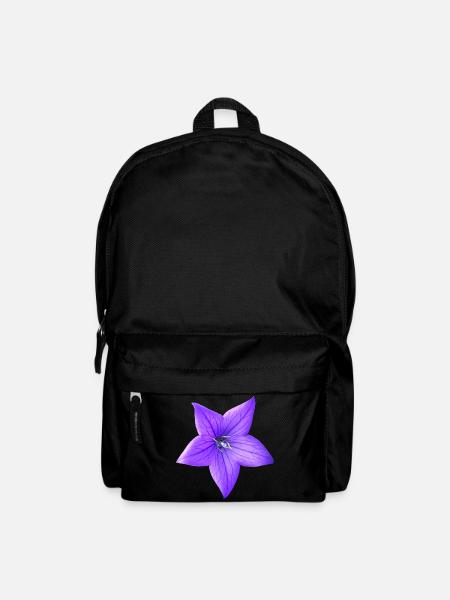 lila Blume - Rucksack - Schwarz