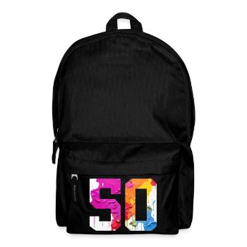 FARBIG NUMMER 50 BUNT 50. GEBURTSTAG - Rucksack - Schwarz - Vorne