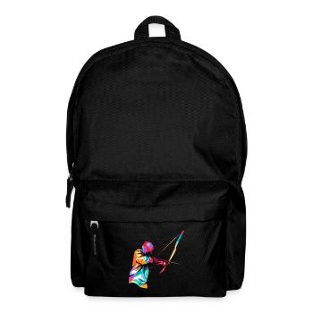 Zielsichere Bogenschützin Turnier - Rucksack - Schwarz - Vorne