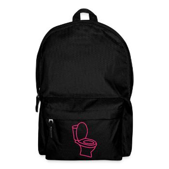 Klo WC Toilette Rosa - Rucksack - Schwarz - Vorne