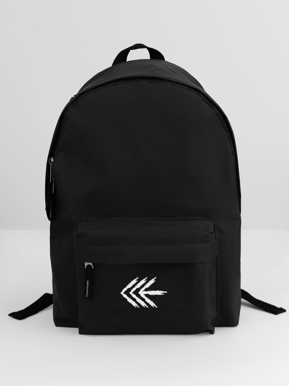 Pfeil nach links - Rucksack - Schwarz - Vorne