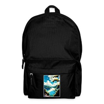 Donau Fluss Europa Vintage Reiseplakat Souvenir - Rucksack - Schwarz - Vorne