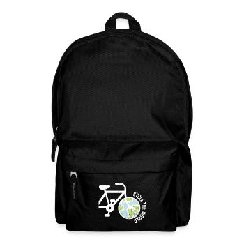 Reiselustiger Radler Weltentour - Rucksack - Schwarz - Vorne