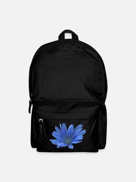 Wegwarte blaue Blume Zichorie lila Blüte - Rucksack - Schwarz