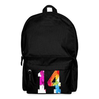 FARBIG NUMMER 14 BUNT 14. GEBURTSTAG - Rucksack - Schwarz - Vorne