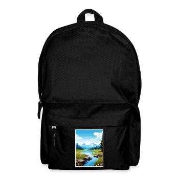 Verstecktes Lake Alaska Vintage Reiseposter Souvenir - Rucksack - Schwarz - Vorne