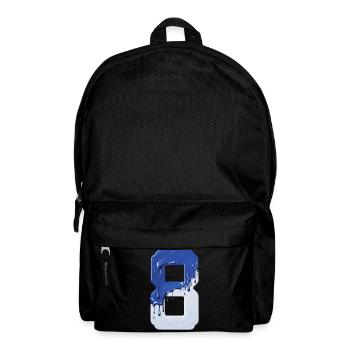 NR. 8 NUMMER 8 BLAU WEIß 8. GEBURTSTAG - Rucksack - Schwarz - Vorne