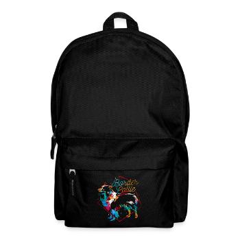 Wachsamer Border Collie Hütehund - Rucksack - Schwarz - Vorne