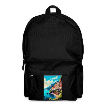 Amalfi Italy Vintage Travel Poster WPA Souvenir - Backpack - black - Front